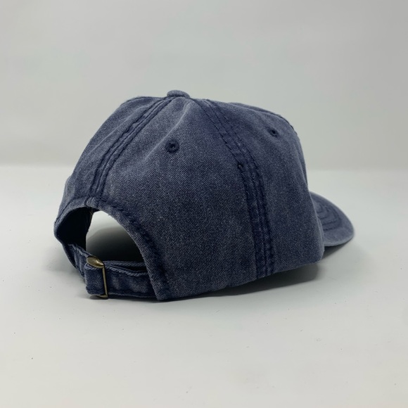 Navy Pigment Dyed - Evil Eye Embroidered 6 Panel Pigment Dyed Baseball Dad Hat - Picture 3 of 3